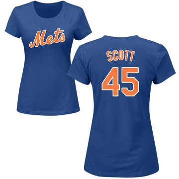 Women's New York Mets Christian Scott ＃45 Roster Name & Number T-Shirt - Royal