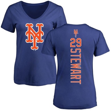 Women's New York Mets DJ Stewart ＃29 Backer Slim Fit T-Shirt - Royal