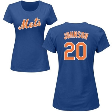 Women's New York Mets Howard Johnson ＃20 Roster Name & Number T-Shirt - Royal