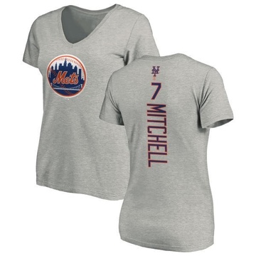 Women's New York Mets Kevin Mitchell ＃7 Backer Slim Fit T-Shirt Ash