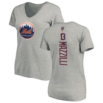 Women's New York Mets Lee Mazzilli ＃13 Backer Slim Fit T-Shirt Ash