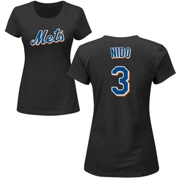 Women's New York Mets Tomas Nido ＃3 Roster Name & Number T-Shirt - Black