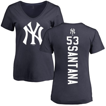 Women's New York Yankees Dennis Santana ＃53 Backer Slim Fit T-Shirt - Navy