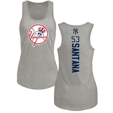 Women's New York Yankees Dennis Santana ＃53 Backer Tank Top Ash