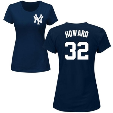 Women's New York Yankees Elston Howard ＃32 Roster Name & Number T-Shirt - Navy