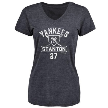 Women's New York Yankees Giancarlo Stanton ＃27 Base Runner T-Shirt - Navy