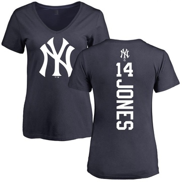 Women's New York Yankees Jahmai Jones ＃14 Backer Slim Fit T-Shirt - Navy