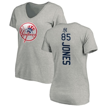 Women's New York Yankees Jahmai Jones ＃85 Backer Slim Fit T-Shirt Ash