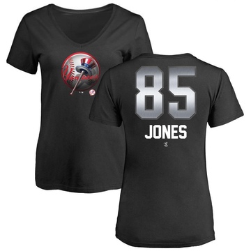 Women's New York Yankees Jahmai Jones ＃85 Midnight Mascot V-Neck T-Shirt - Black