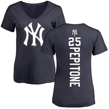 Women's New York Yankees Joe Pepitone ＃25 Backer Slim Fit T-Shirt - Navy