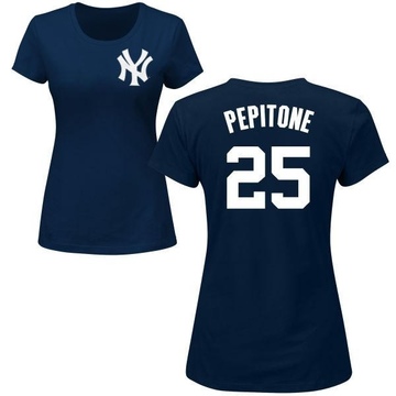 Women's New York Yankees Joe Pepitone ＃25 Roster Name & Number T-Shirt - Navy