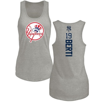 Women's New York Yankees Jon Berti ＃19 Backer Tank Top Ash