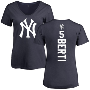 Women's New York Yankees Jon Berti ＃5 Backer Slim Fit T-Shirt - Navy