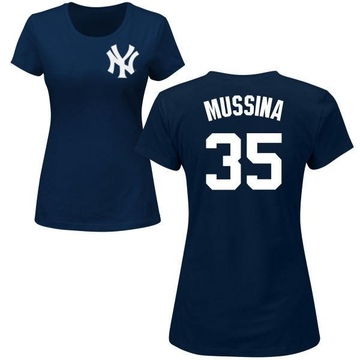 Women's New York Yankees Mike Mussina ＃35 Roster Name & Number T-Shirt - Navy