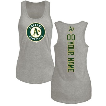 Women's Oakland Athletics Custom ＃00 Backer Tank Top Ash