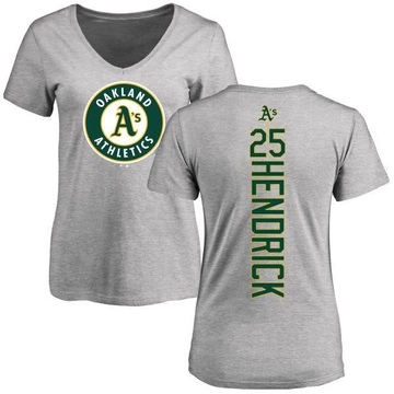 Women's Oakland Athletics George Hendrick ＃25 Backer Slim Fit T-Shirt Ash