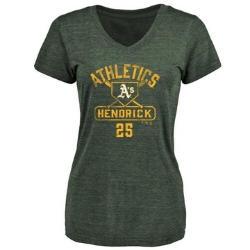 Women's Oakland Athletics George Hendrick ＃25 Base Runner T-Shirt - Green