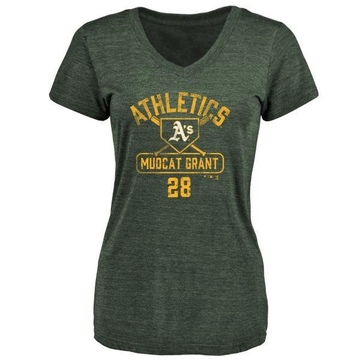 Women's Oakland Athletics Jim Mudcat Grant ＃28 Base Runner T-Shirt - Green