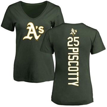 Women's Oakland Athletics Stephen Piscotty ＃25 Backer Slim Fit T-Shirt - Green
