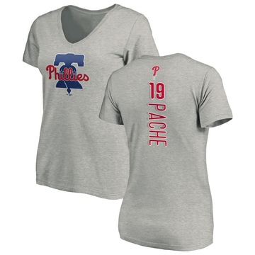 Women's Philadelphia Phillies Cristian Pache ＃19 Backer Slim Fit T-Shirt Ash
