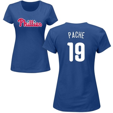 Women's Philadelphia Phillies Cristian Pache ＃19 Roster Name & Number T-Shirt - Royal