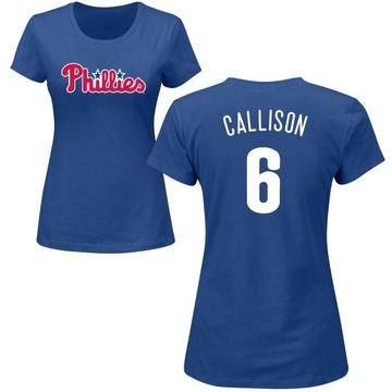 Women's Philadelphia Phillies Johnny Callison ＃6 Roster Name & Number T-Shirt - Royal