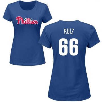 Women's Philadelphia Phillies Jose Ruiz ＃66 Roster Name & Number T-Shirt - Royal