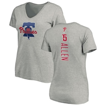 Women's Philadelphia Phillies Richie Allen ＃15 Backer Slim Fit T-Shirt Ash