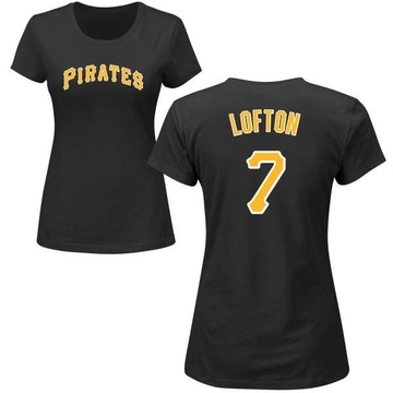Women's Pittsburgh Pirates Kenny Lofton ＃7 Roster Name & Number T-Shirt - Black