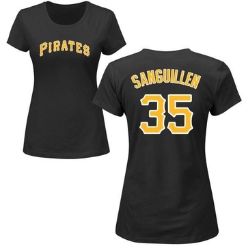 Women's Pittsburgh Pirates Manny Sanguillen ＃35 Roster Name & Number T-Shirt - Black
