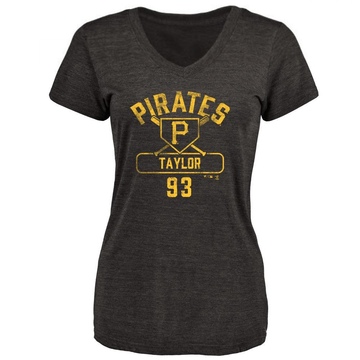 Women's Pittsburgh Pirates Michael Taylor ＃93 Base Runner T-Shirt - Black