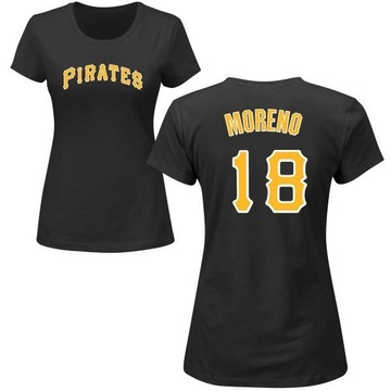 Women's Pittsburgh Pirates Omar Moreno ＃18 Roster Name & Number T-Shirt - Black