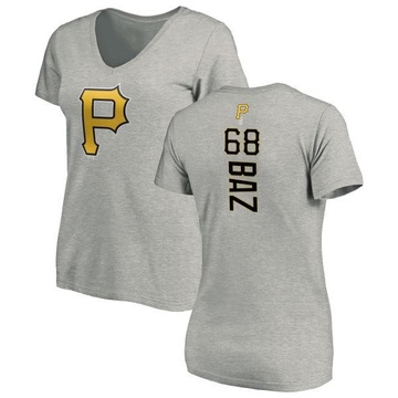 Women's Pittsburgh Pirates Shane Baz ＃68 Backer Slim Fit T-Shirt Ash