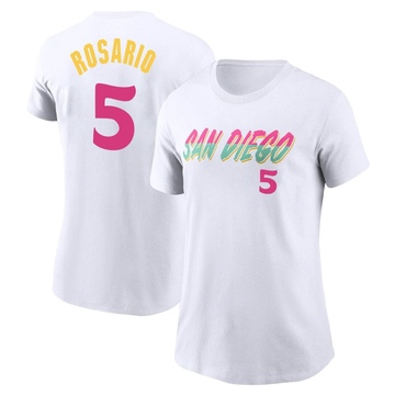 Women's San Diego Padres Eguy Rosario ＃5 2022 City Connect Name & Number T-Shirt - White