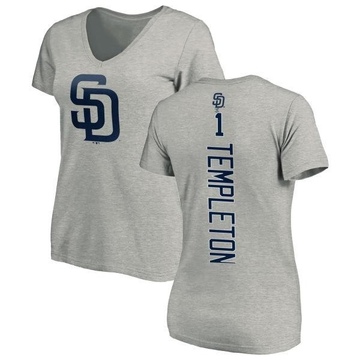 Women's San Diego Padres Garry Templeton ＃1 Backer Slim Fit T-Shirt Ash