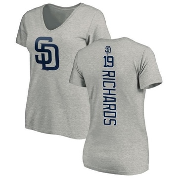 Women's San Diego Padres Gene Richards ＃19 Backer Slim Fit T-Shirt Ash