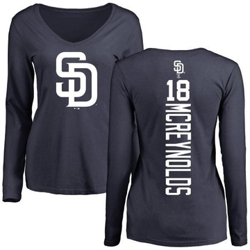 Women's San Diego Padres Kevin Mcreynolds ＃18 Backer Slim Fit Long Sleeve T-Shirt - Navy