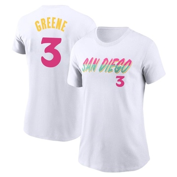 Women's San Diego Padres Khalil Greene ＃3 2022 City Connect Name & Number T-Shirt - White