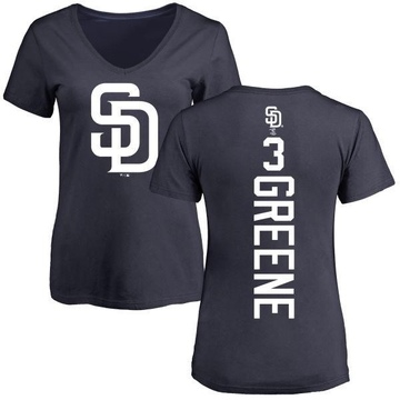 Women's San Diego Padres Khalil Greene ＃3 Backer Slim Fit T-Shirt - Navy
