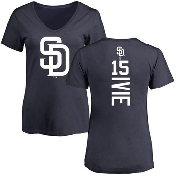 Women's San Diego Padres Mike Ivie ＃15 Backer Slim Fit T-Shirt - Navy