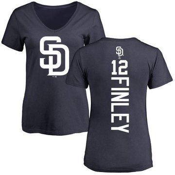 Women's San Diego Padres Steve Finley ＃12 Backer Slim Fit T-Shirt - Navy