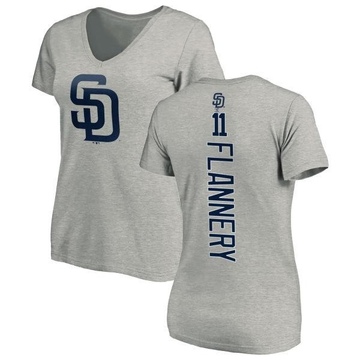 Women's San Diego Padres Tim Flannery ＃11 Backer Slim Fit T-Shirt Ash