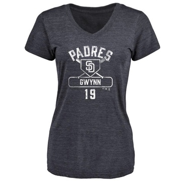 Women's San Diego Padres Tony Gwynn ＃19 Base Runner T-Shirt - Navy
