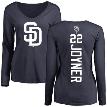 Women's San Diego Padres Wally Joyner ＃22 Backer Slim Fit Long Sleeve T-Shirt - Navy