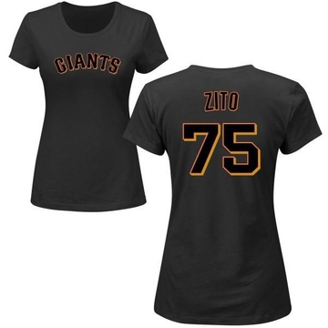 Women's San Francisco Giants Barry Zito ＃75 Roster Name & Number T-Shirt - Black