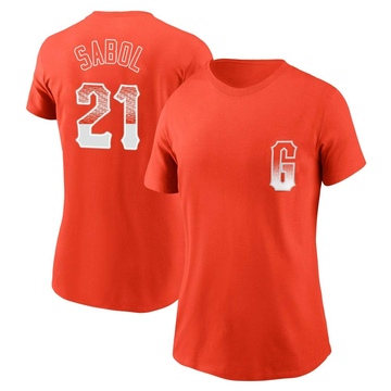 Women's San Francisco Giants Blake Sabol ＃21 City Connect Name & Number T-Shirt - Orange