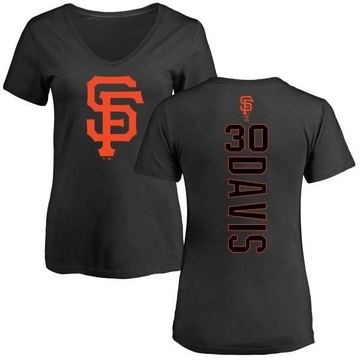 Women's San Francisco Giants Chili Davis ＃30 Backer Slim Fit T-Shirt - Black