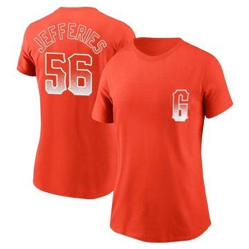 Women's San Francisco Giants Daulton Jefferies ＃56 City Connect Name & Number T-Shirt - Orange