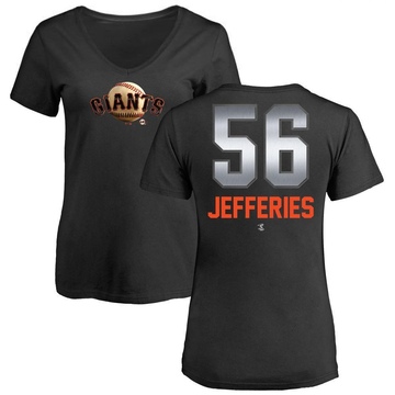 Women's San Francisco Giants Daulton Jefferies ＃56 Midnight Mascot V-Neck T-Shirt - Black
