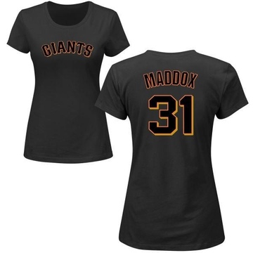 Women's San Francisco Giants Garry Maddox ＃31 Roster Name & Number T-Shirt - Black